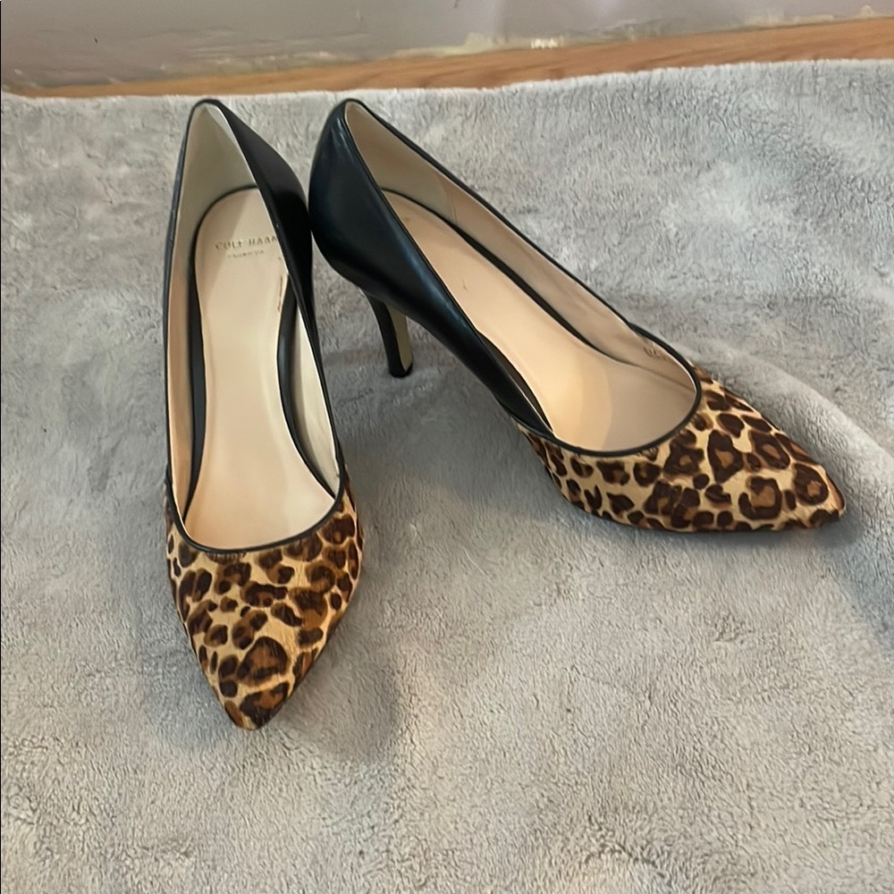 Cole Haan Leopard Print Pony Hair Heels – Size 8.5